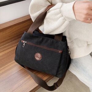 Minimalist Canvas Shoulder Bag Everyday Tote Casual Streetwear Utility Purse